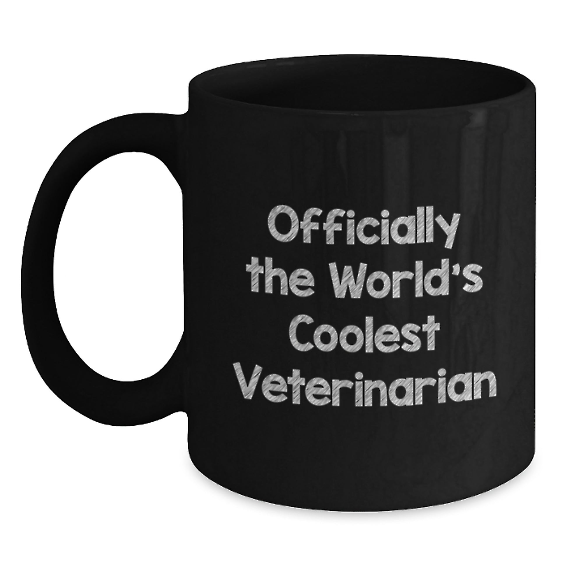 Funny Veterinarian Gifts for Graduation, Black Coffee Mug, 'Officially The World's Coolest Veterinarian' Quote Gifts from Family to Veterinarian - Main