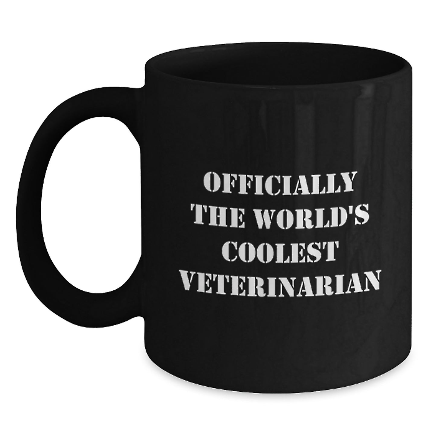 Funny Veterinarian Gifts for Men, Black Coffee Mug, Officially The World's Coolest Veterinarian - Main