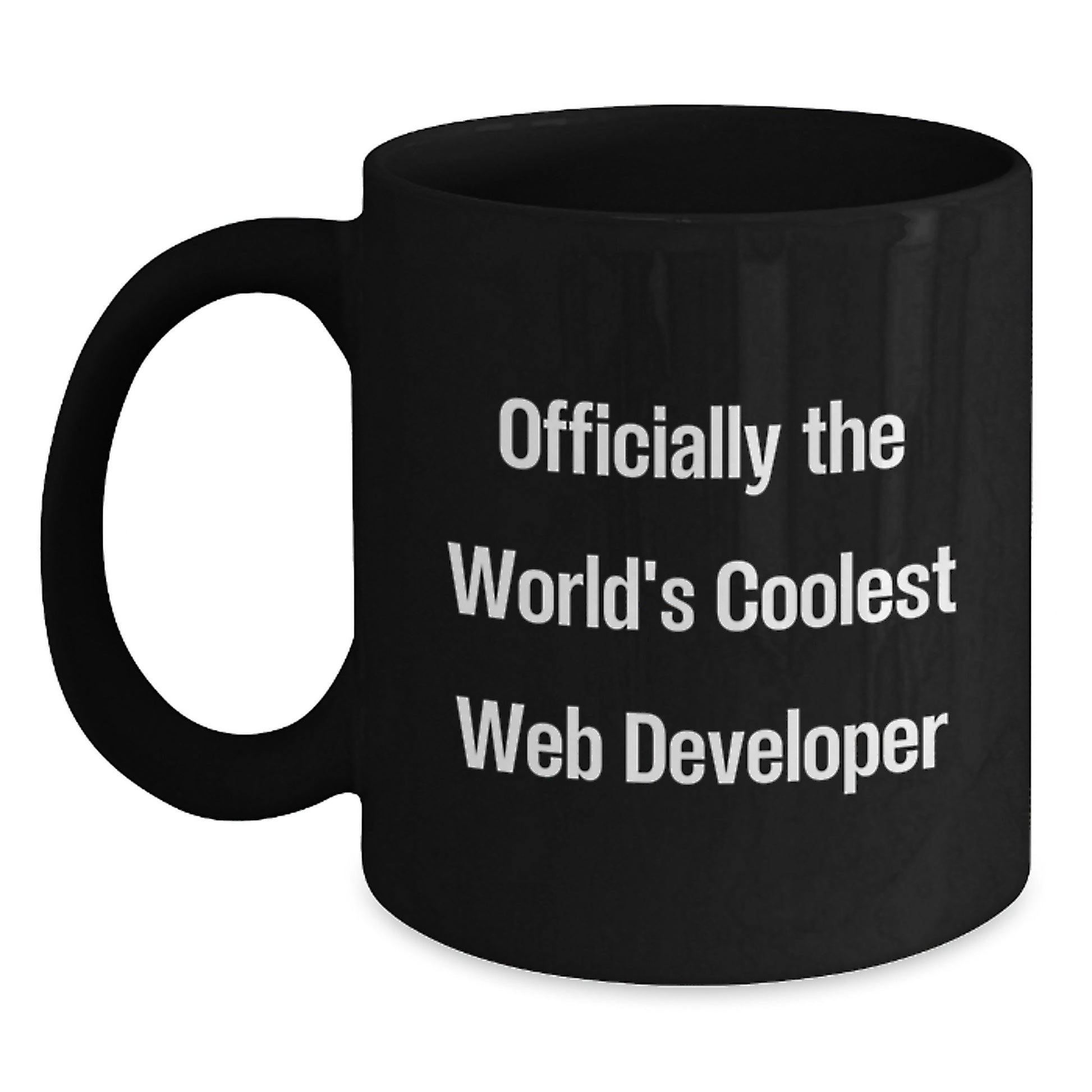 Funny Web Developer Gifts for Men Friends - Officially The World's Coolest Web Developer Black Coffee Mug - Main