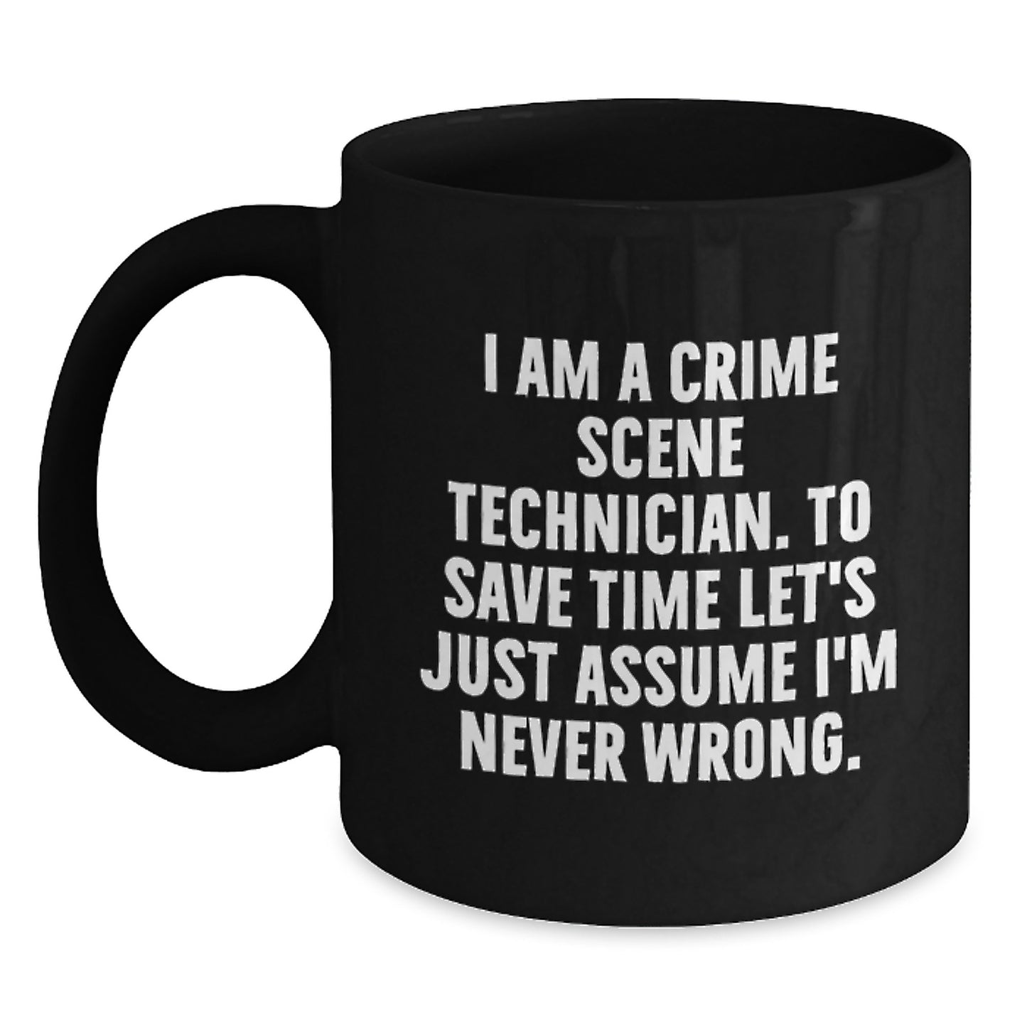Crime Scene Technician Keepsake Black Coffee Mug for Him Birthday Gift - Main
