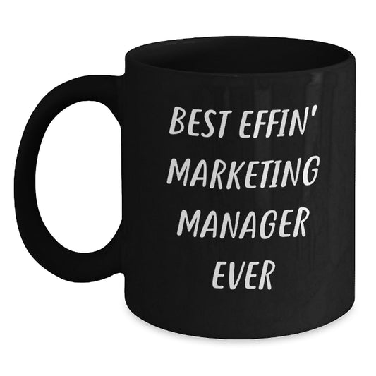 Bold Marketing Manager Black Coffee Mug Birthday Gift for Friends - Main