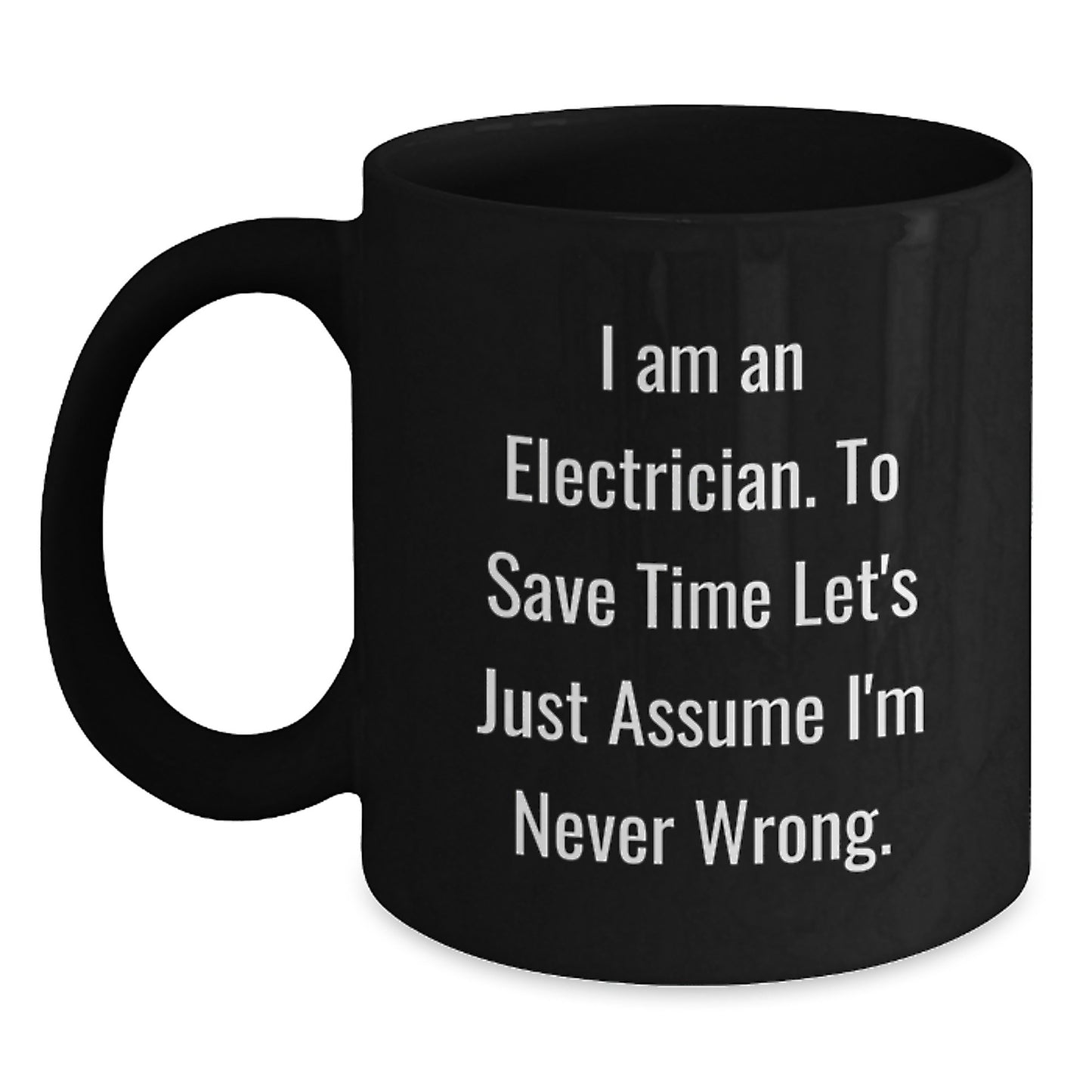 Electrician Keepsake Black Coffee Mug for Him Birthday Gift - Main