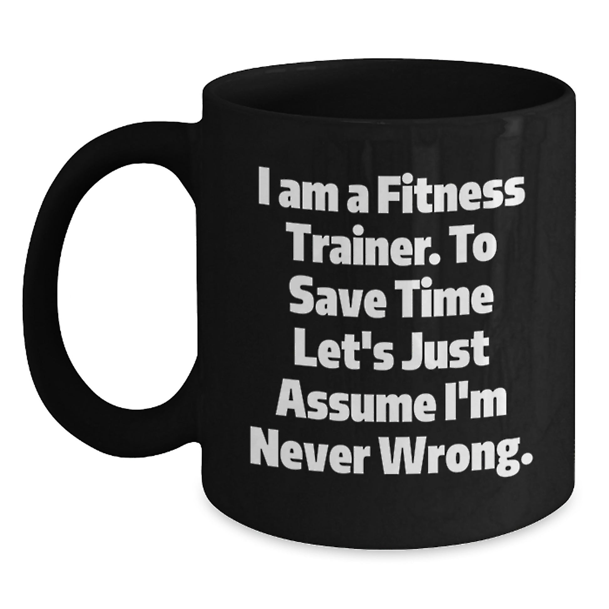 Fitness Trainer Funny Gifts from Friends for Birthday Humor Black Coffee Mug - Main