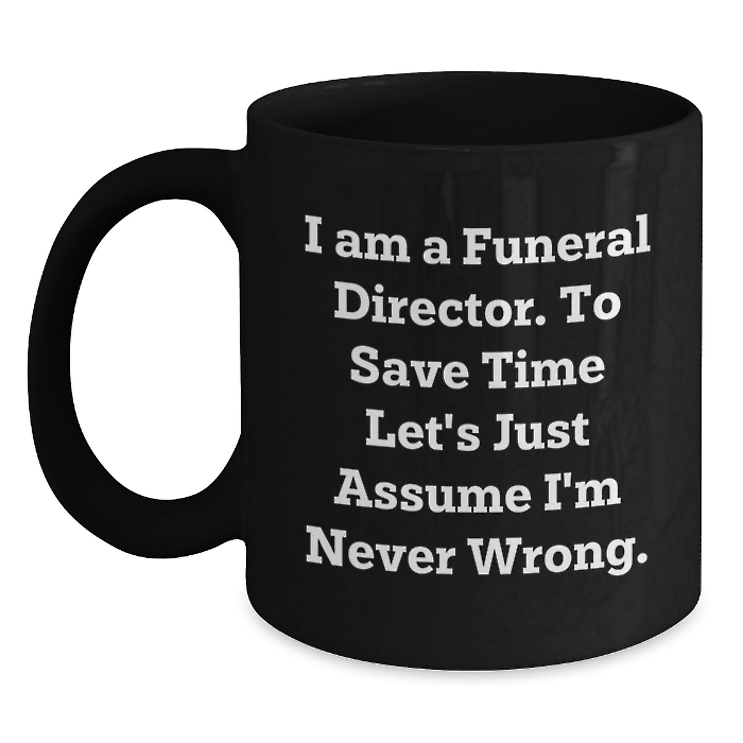 Funeral Director Keepsake Black Coffee Mug for Him Birthday Gift - Main