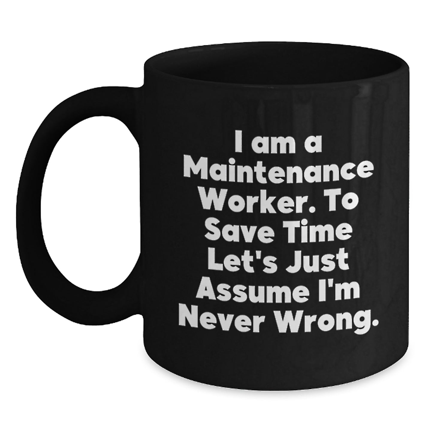 Maintenance Worker Keepsake Black Coffee Mug for Him Birthday Gift - Main