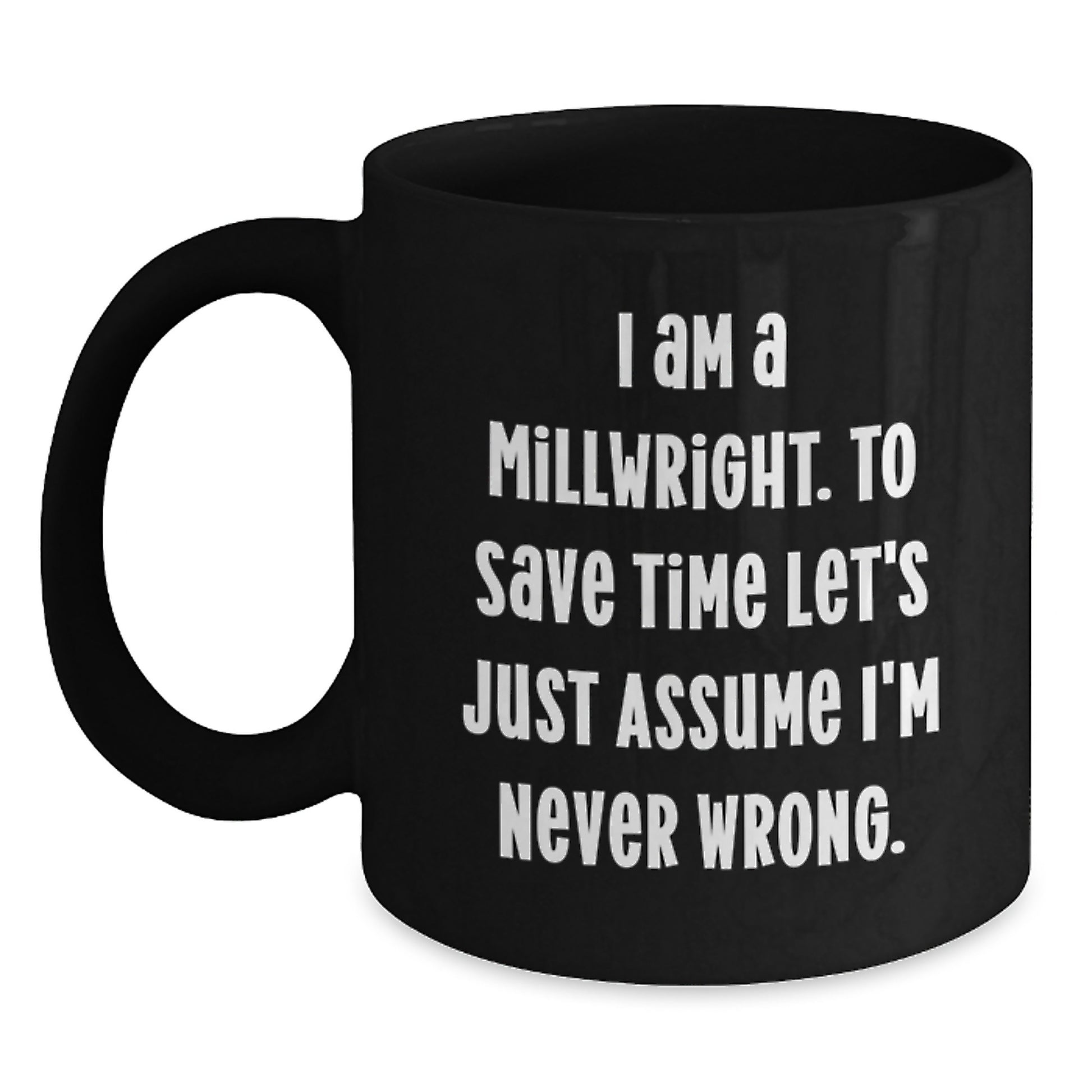 For Him Keepsake Millwright Black Coffee Mug Birthday Gift - Main