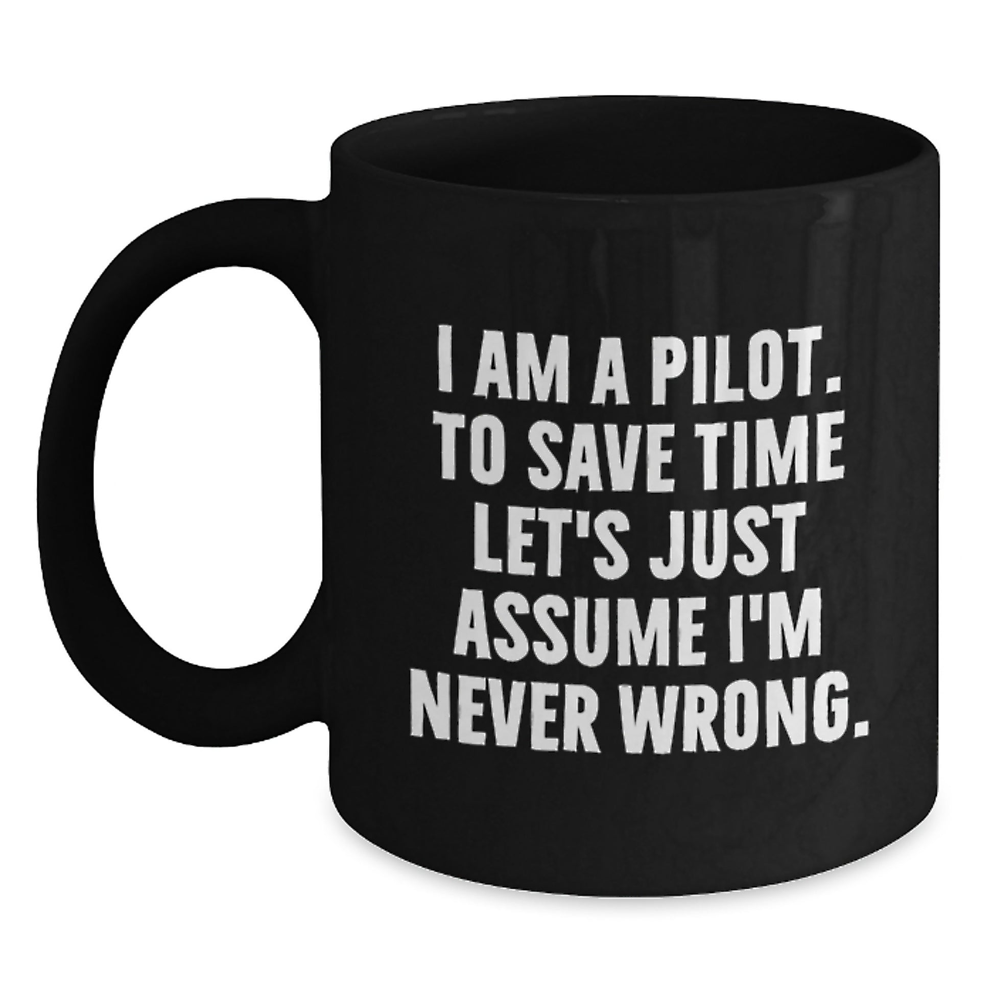 Pilot Black Coffee Mug Ceramic Keepsake Birthday Gift for Him - Main