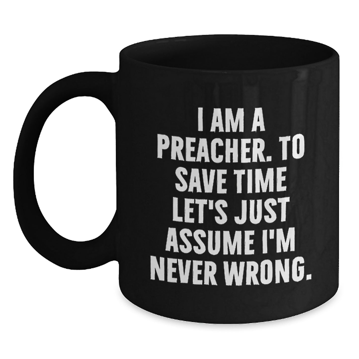 Preacher Keepsake Black Coffee Mug for Him Birthday Gift - Main