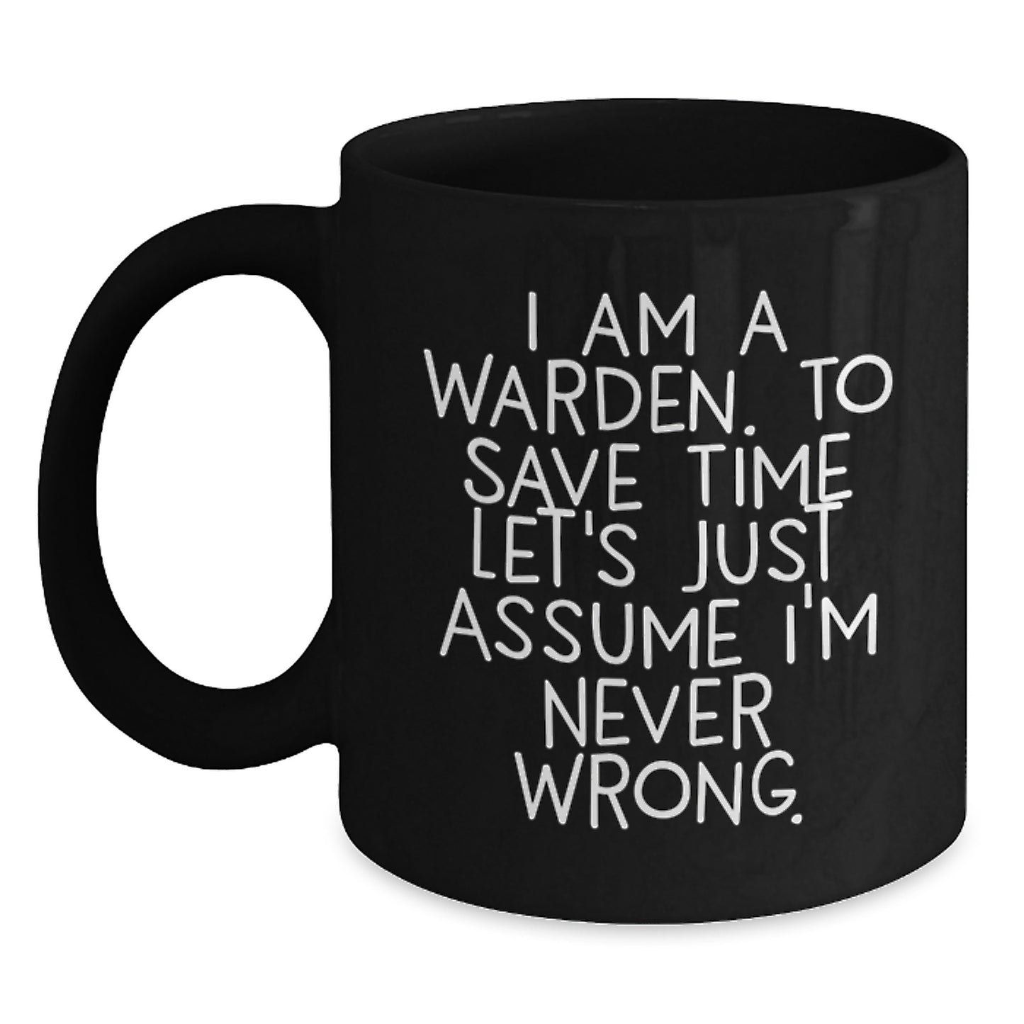 Warden Unique Gifts from Friends Funny Black Coffee Mug for Men Graduation - Main