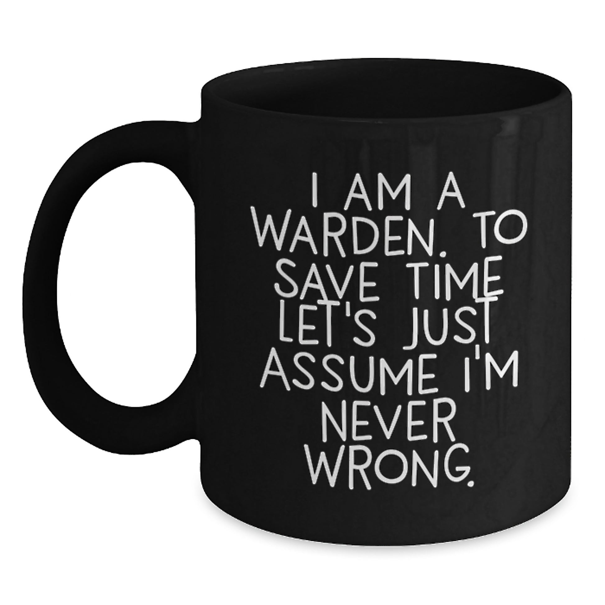 Warden Unique Gifts from Friends Funny Black Coffee Mug for Men Graduation - Main
