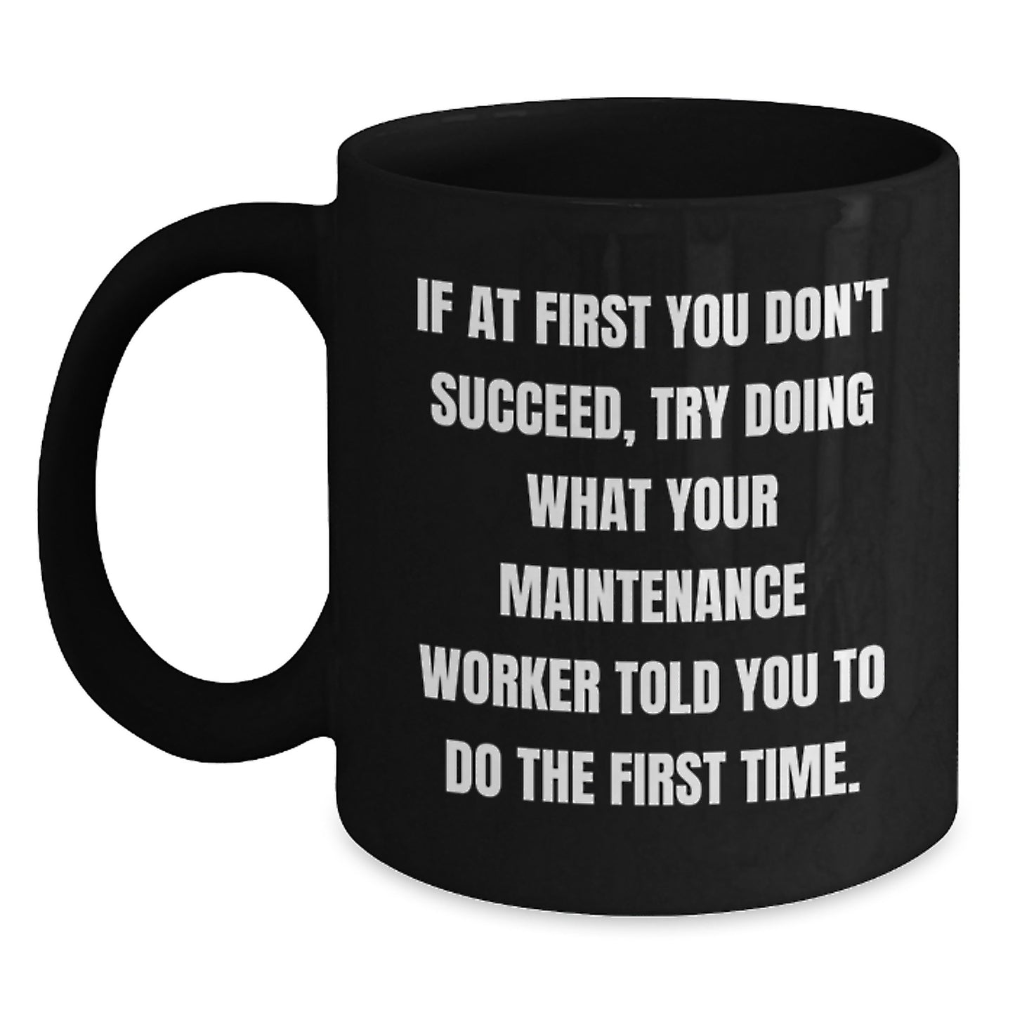 Maintenance Worker Birthday Gift Black Coffee Mug for Her Present - Main