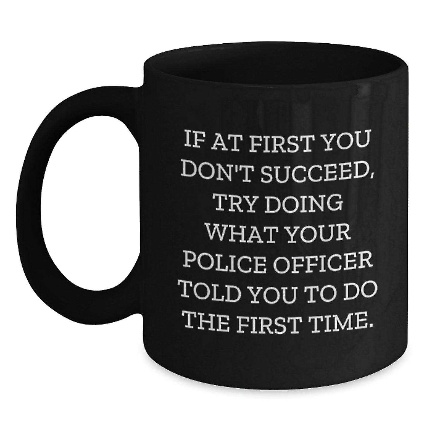 Police Officer Ceramic Black Coffee Mug Keepsake Birthday Gift for Him - Main