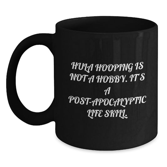 Birthday Gift Hula Hooping Mug for Her – Present Surprise Black - Main