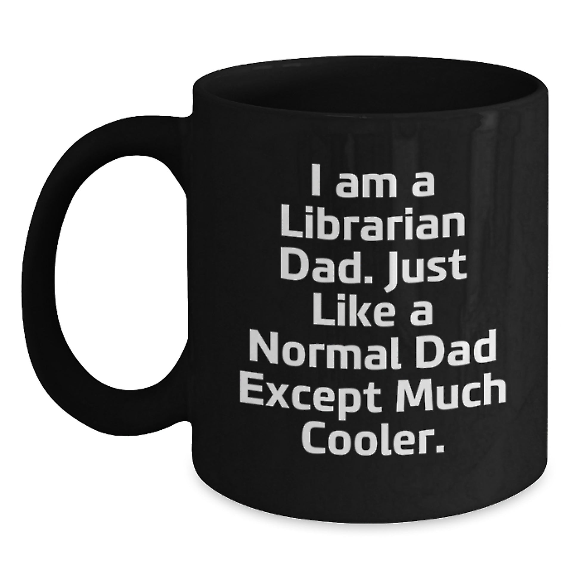 Cool Librarian Dad Mug – Birthday Gift for Friends – Black Ceramic - Main