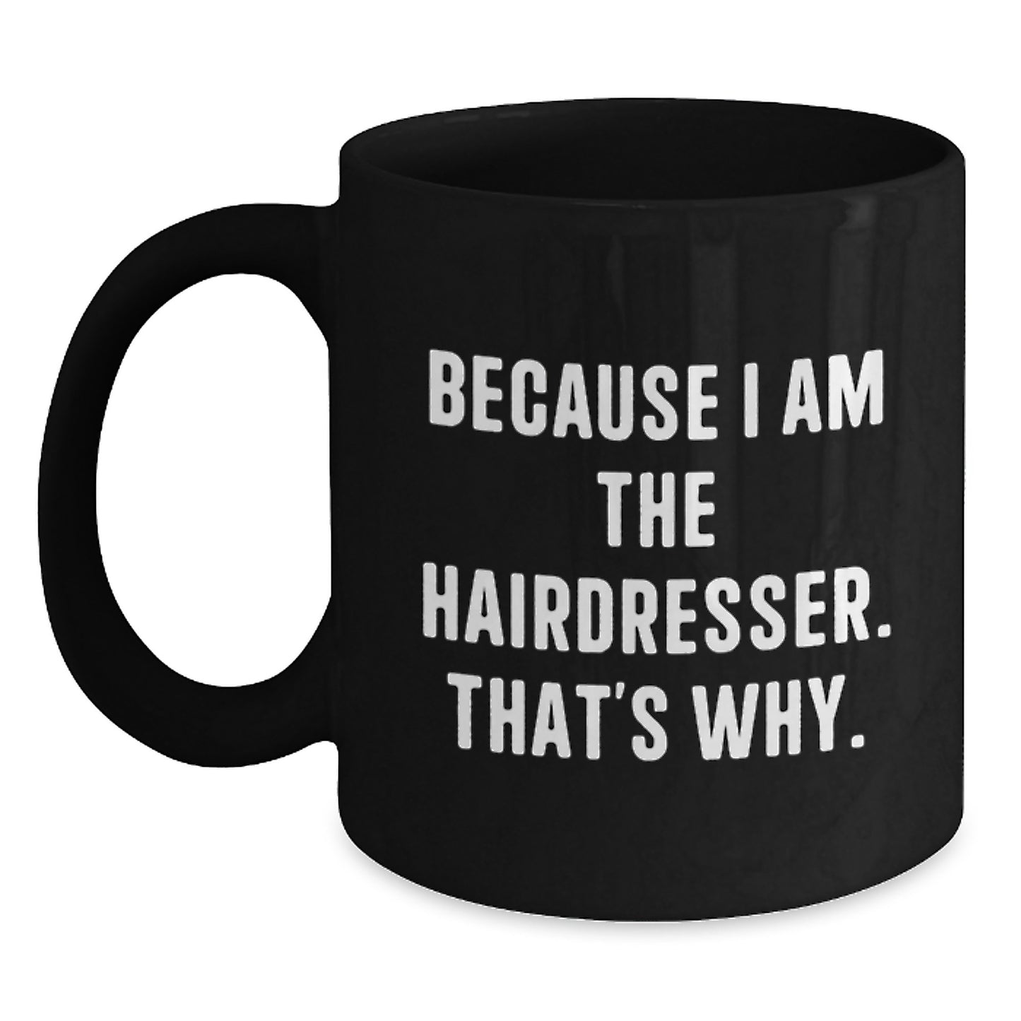 Birthday Gift for Her Hairdresser Black Coffee Mug Surprise Present - Main