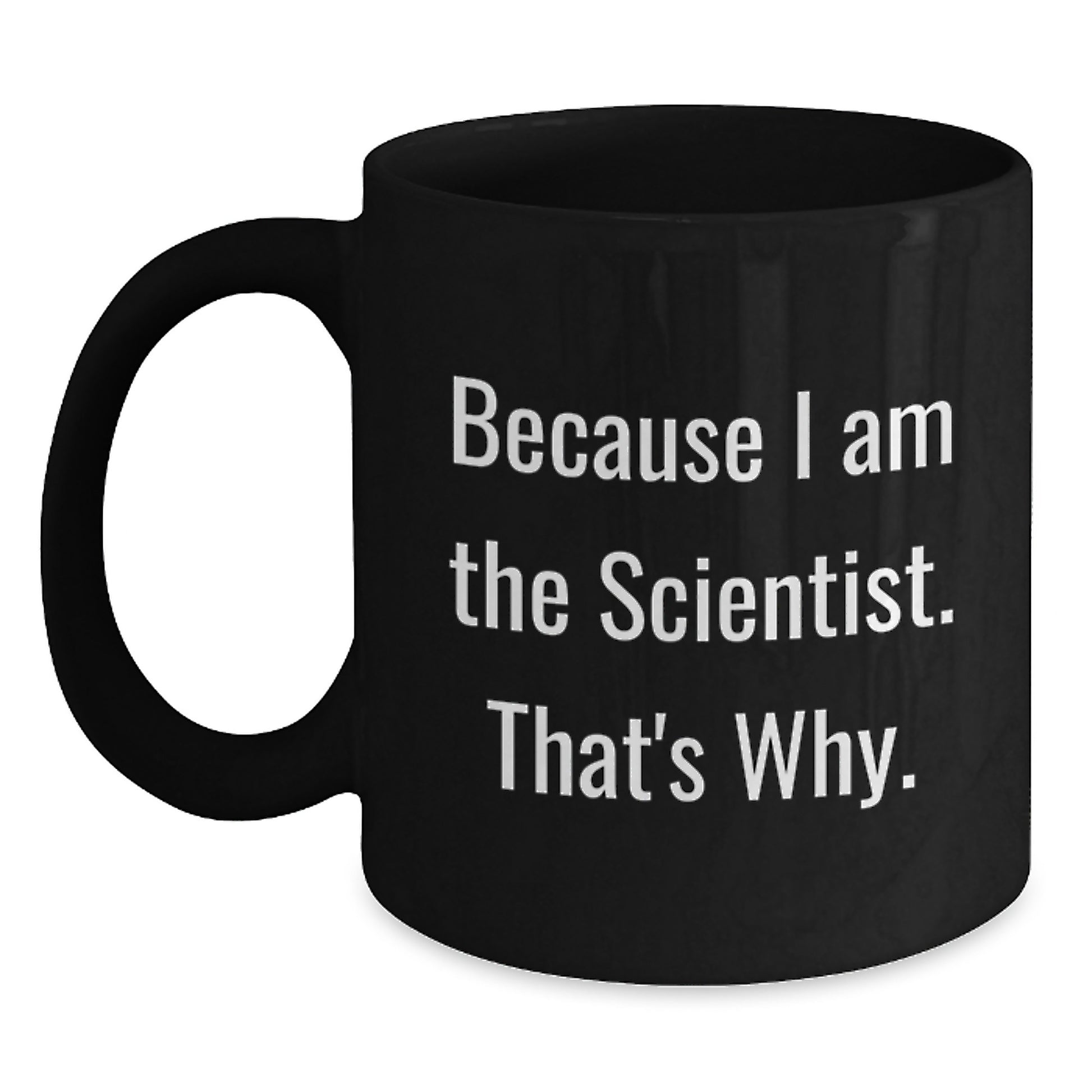 Birthday Gift Scientist Black Coffee Mug for Her Present - Main