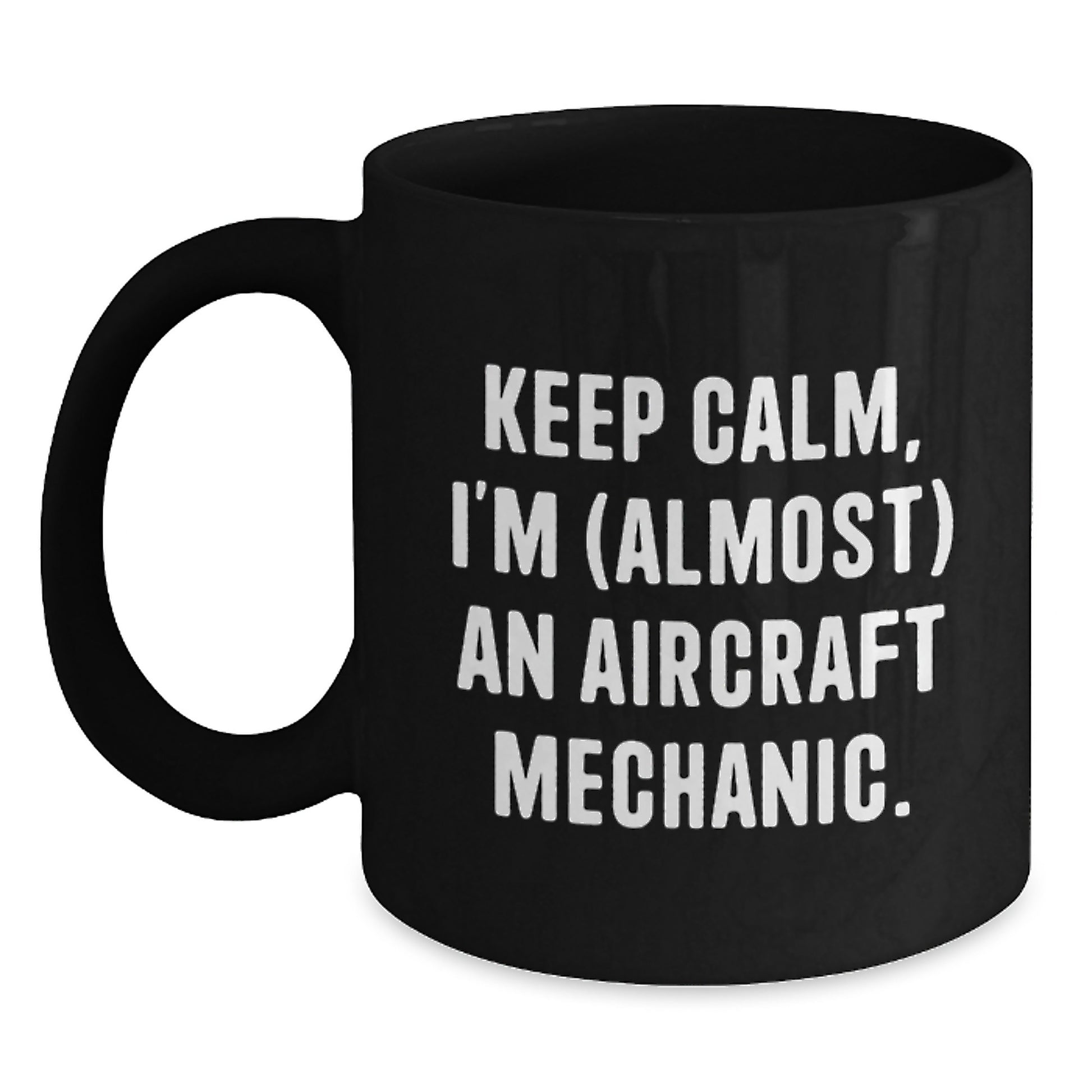 For Him Keepsake Aircraft Mechanic Black Mug – Birthday Gift - Main
