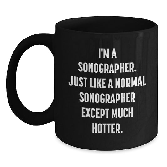 Funny Sonographer Gifts for Him, Sonographer Black Coffee Mug, Ideal Gift for Dad on Father's Day - Main