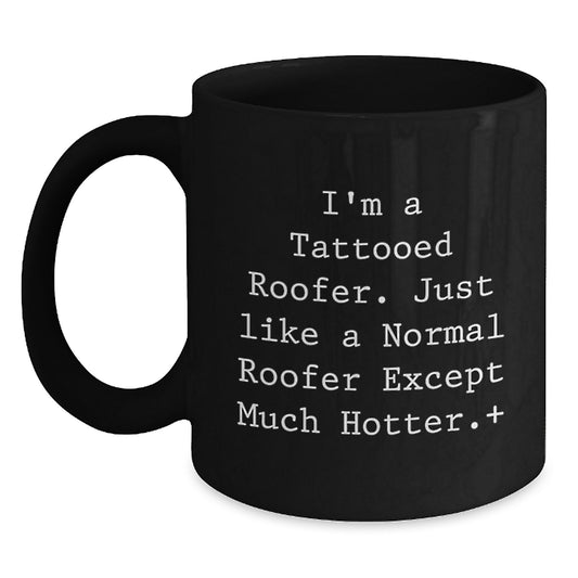Christmas Gift for Her Playful Tattooed Roofer Present Coffee Mug - Main