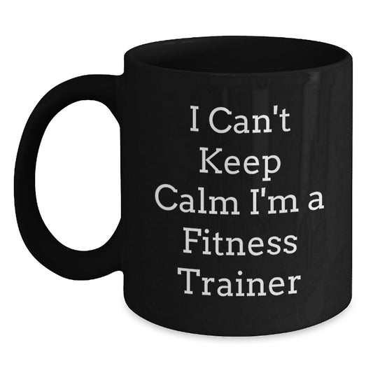 Funny Inspirational Gifts from Friends and Family for Fitness Trainer Enthusiasts Black Coffee Mugs for Christmas Unique - Main
