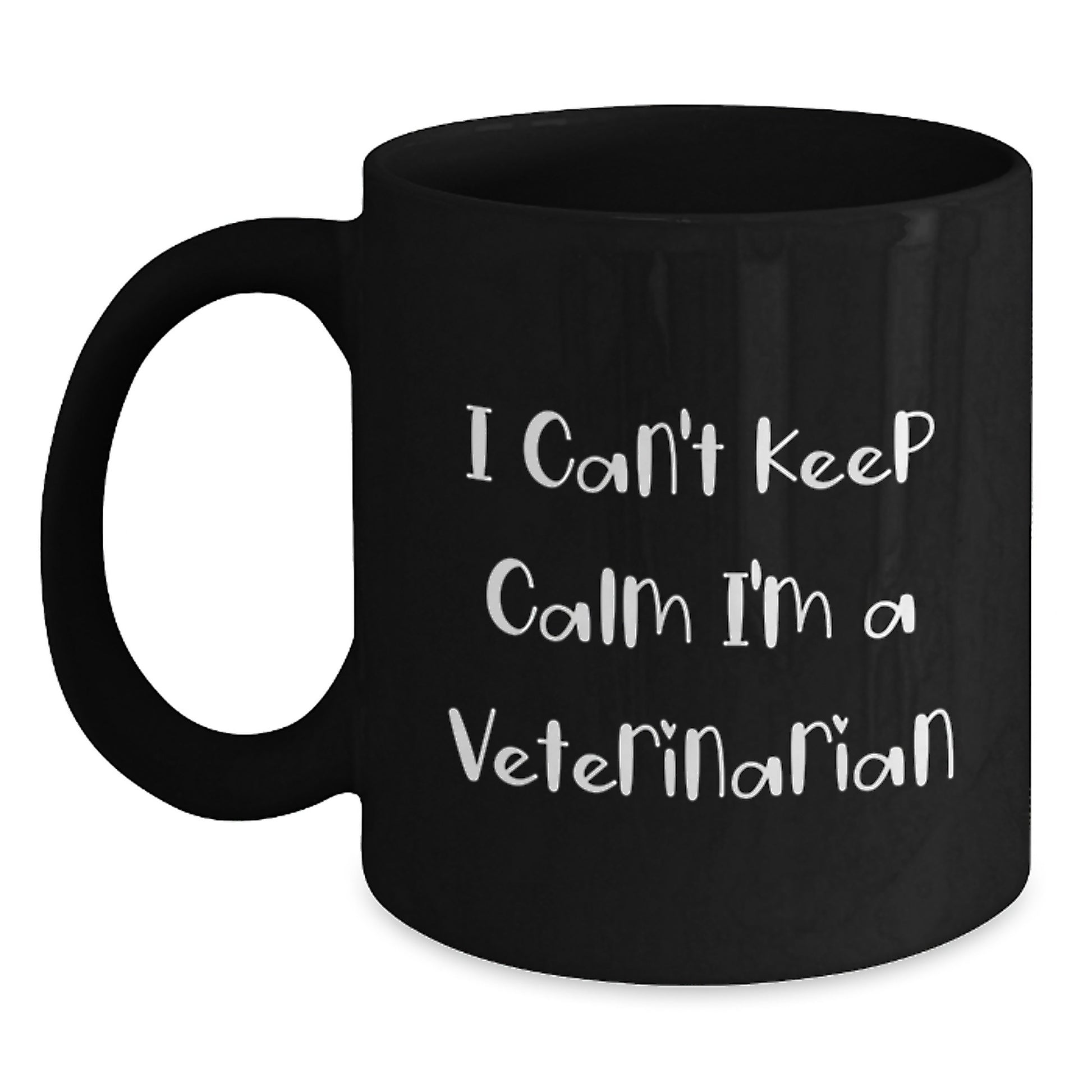 Funny Veterinarian Gifts for Men, Unique Christmas Unique Gifts from Friends to Veterinarian Lovers, Black Coffee Mugs with I Can't Keep Calm I'm A Veterinarian Quote - Main