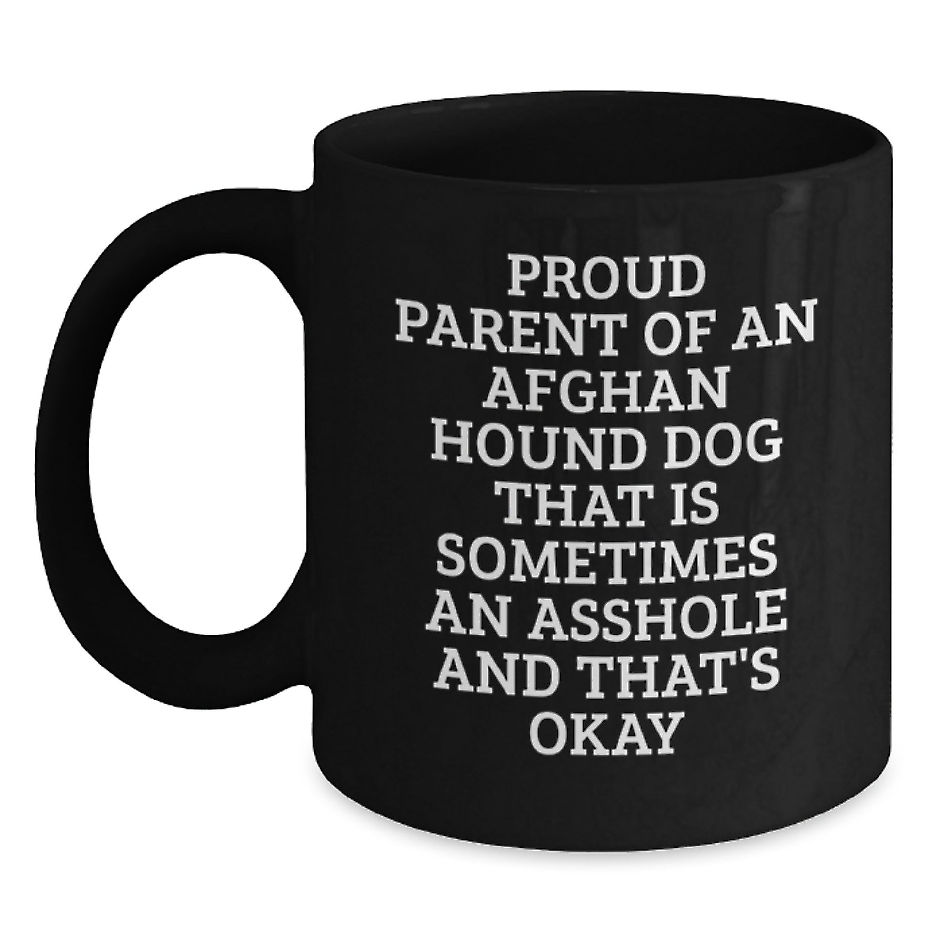 Funny Afghan Hound Dog Black Coffee Mug Gifts for Men Women Friends Coworkers Family - Proud Parent Quote Christmas Unique Presents - Main