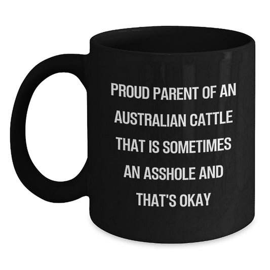 Funny Australian Cattle Dog Gifts from Men Friends Family to Australian Cattle Dog Lover Black Coffee Mug for Mother's Day Unique - Main