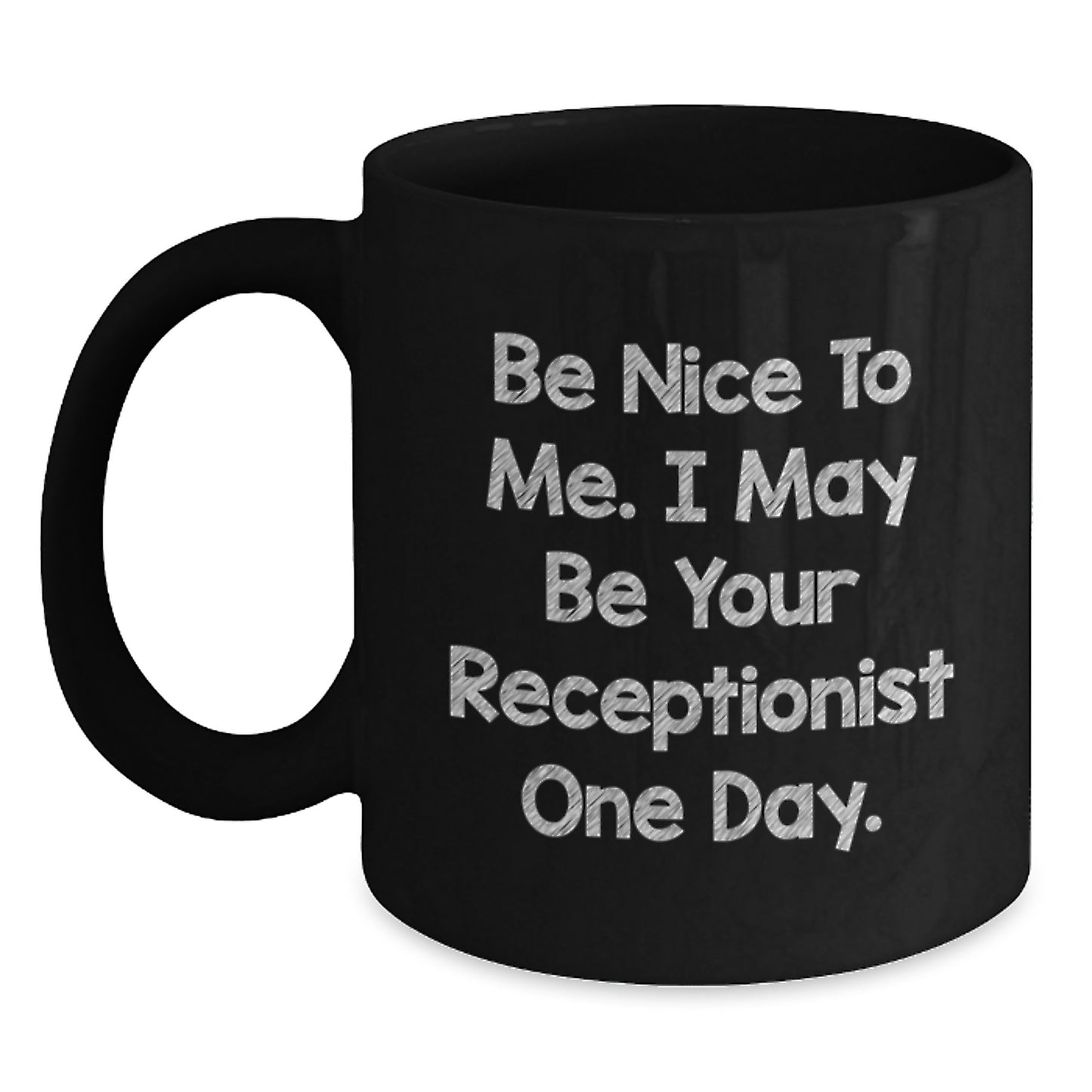 Funny Receptionist Gifts, Black Coffee Mug, Birthday Unique Gifts from Friends and Family to Receptionists - Main