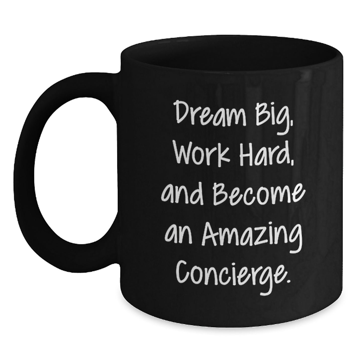 Concierge Gifts, Funny Inspirational Quote, Black Coffee Mugs for Birthday Unique Gifts from Family to Family, Gifts for Concierge Men and Women - Main