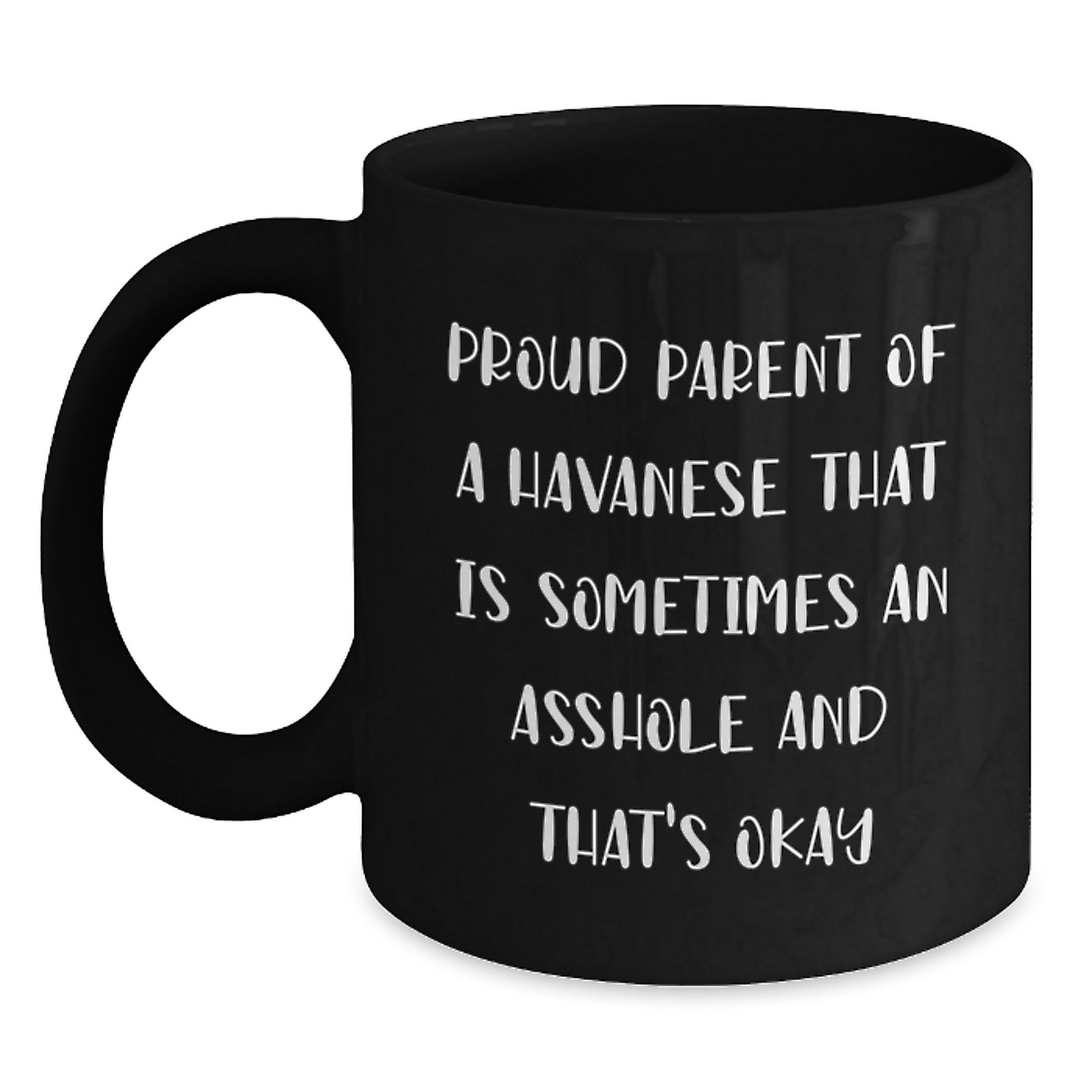 Havanese Dog Lover Gifts from Friends to Men, Funny Birthday Unique Gifts for Havanese Dog Owners, Black Coffee Mug with Proud Parent Quote - Main