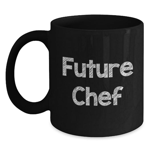 Funny Future Chef Gifts for Friends, Black Coffee Mug for Men, Unique Christmas Unique Gifts from Men to Family - Main
