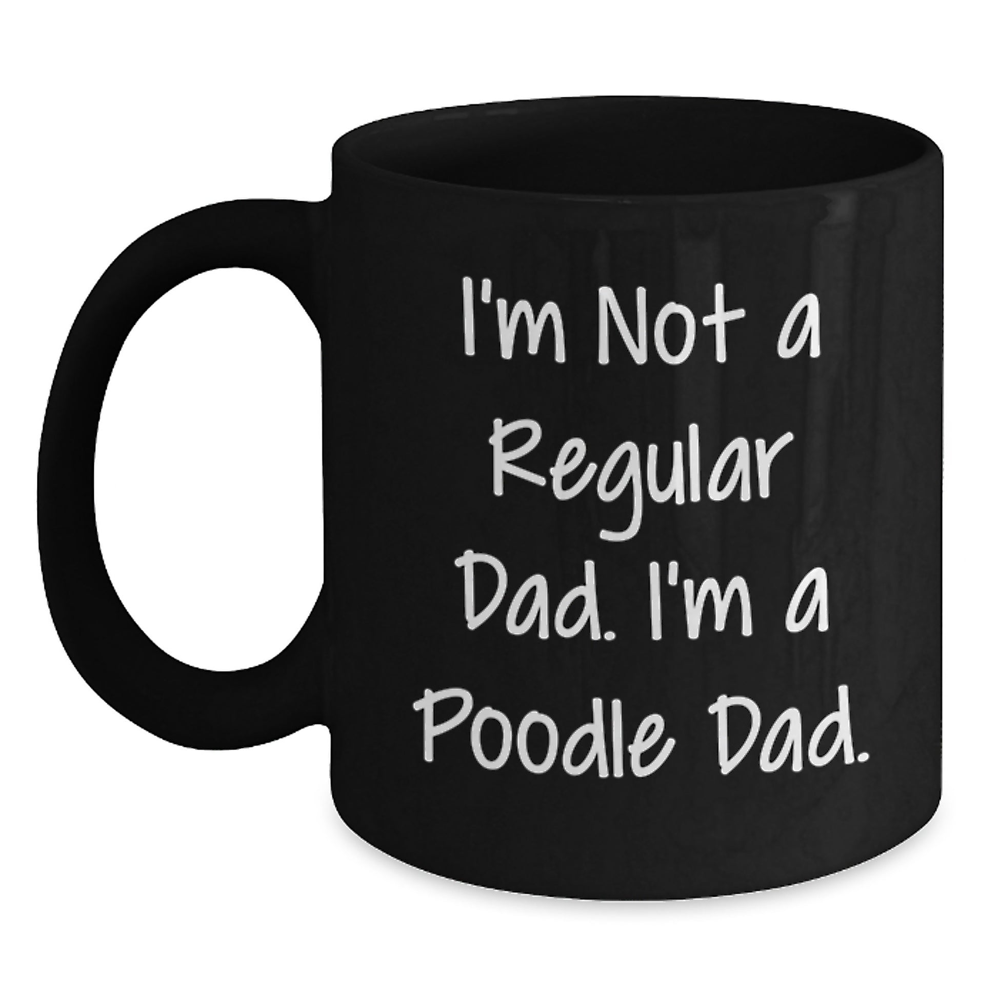Funny Poodle Dog Gifts from Dad, Birthday Unique Mugs for Poodle Dad, Black Coffee Mug - Main