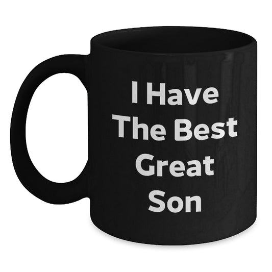 Funny Son Gifts from Mom - Great Son Valentine's Unique Black Coffee Mug for Dad - Main