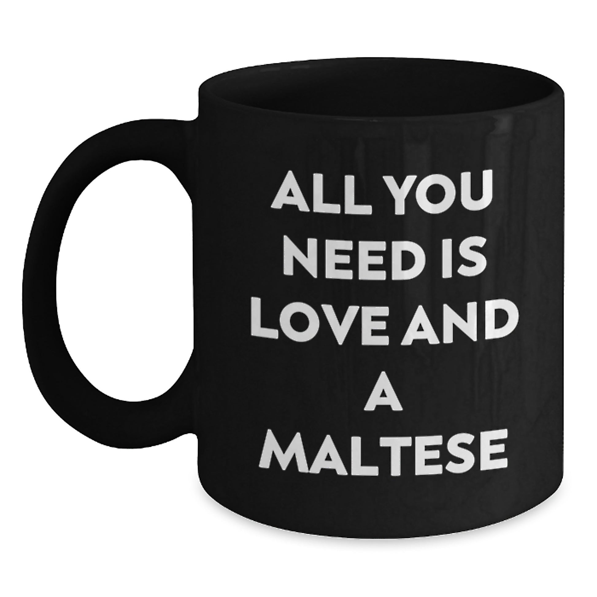 Maltese Dog Love Gifts for Friends, Funny Black Coffee Mug, Birthday Unique - Main