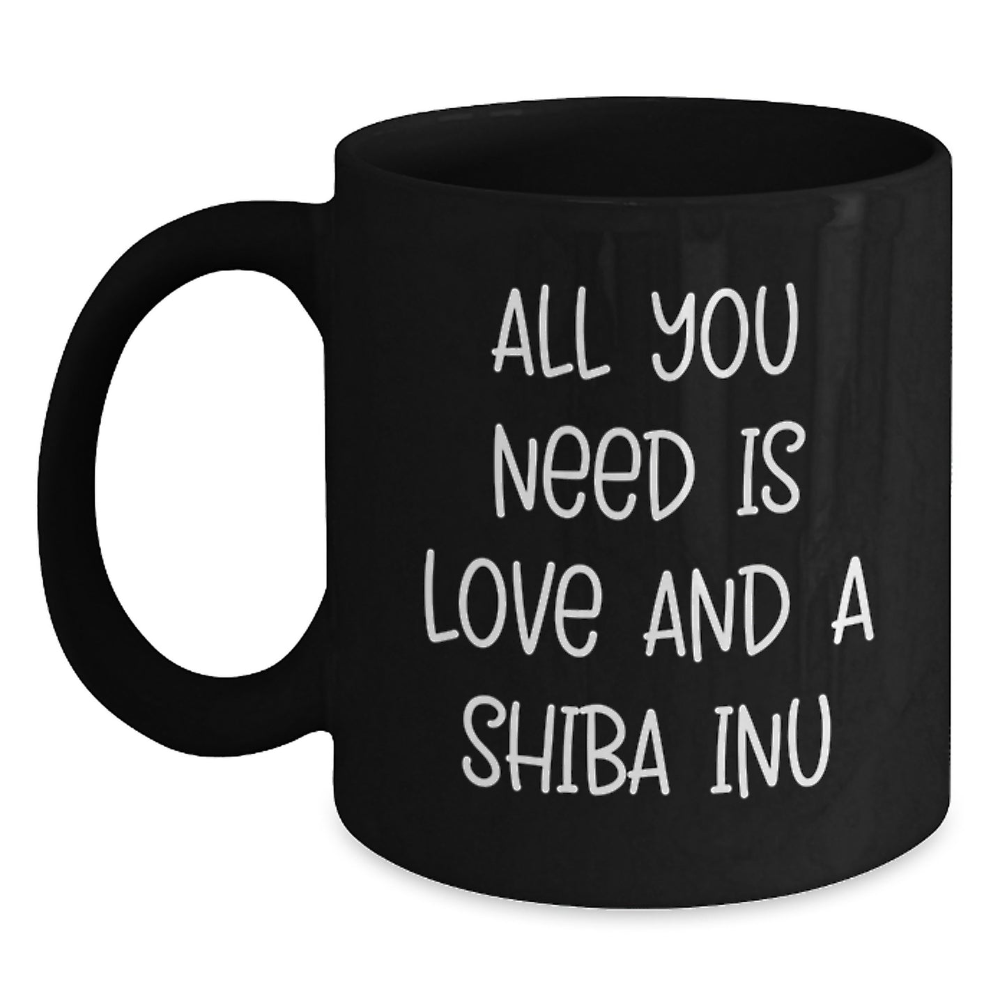 Shiba Inu Dog Lovers Rejoice Funny Black Coffee Mug Gifts from Friends and Family for Christmas Unique Presents - Main