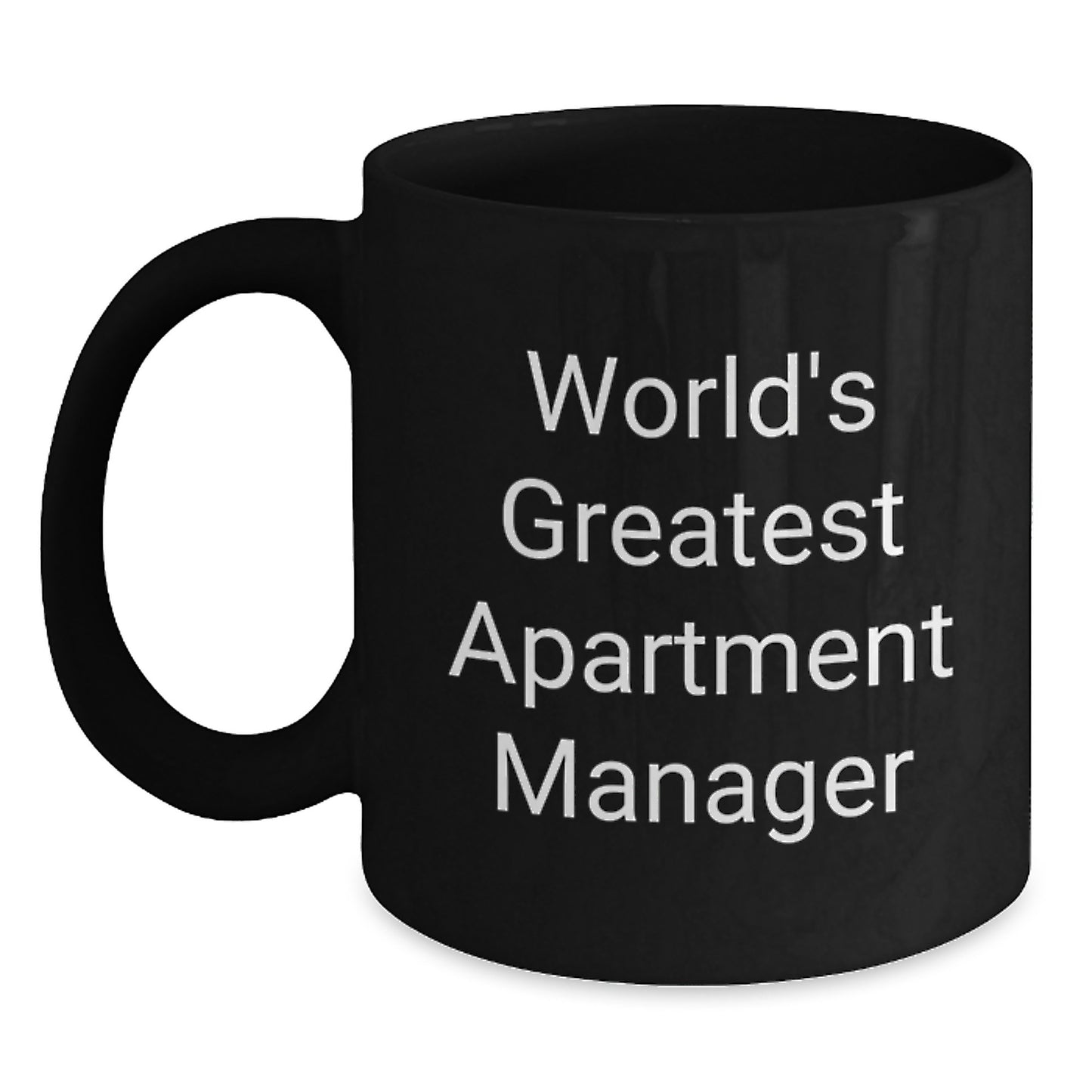 Funny World's Greatest Apartment Manager Gifts for Men - Black Coffee Mug, Perfect for Father's Day Unique Gifts from Son, Daughter or Friends - Main