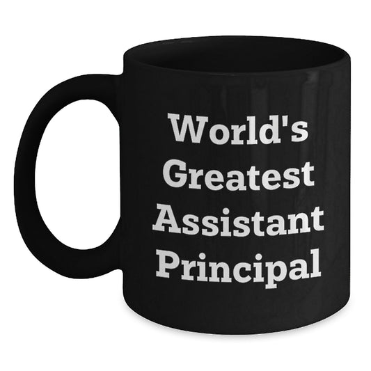 Funny World's Greatest Assistant Principal Gifts from Family for Men Black Coffee Mug - Christmas Unique Gift Ideas - Main