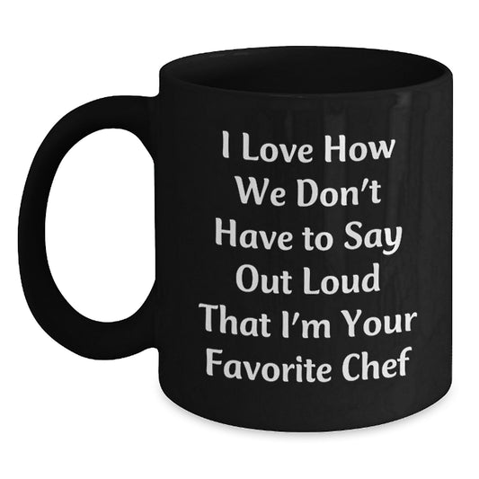 Funny Chef Christmas Unique Gifts for Him, Black Coffee Mug, Gifts from Friends, Family, or Coworkers, Perfect for Chef Lovers - Main