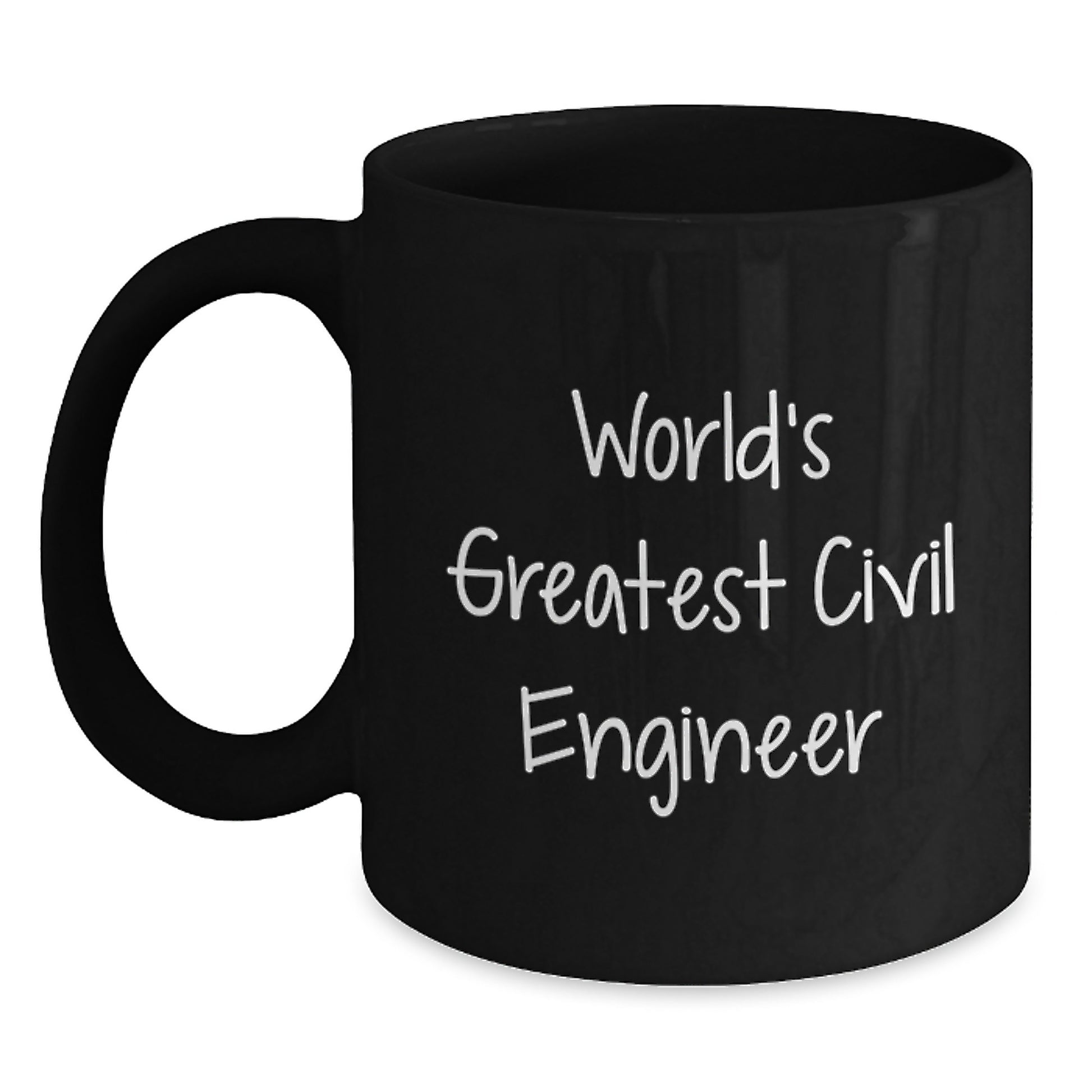 Funny Civil Engineer Birthday Unique Gift, Gifts from Friends for World's Greatest Civil Engineer, Black Coffee Mug - Main