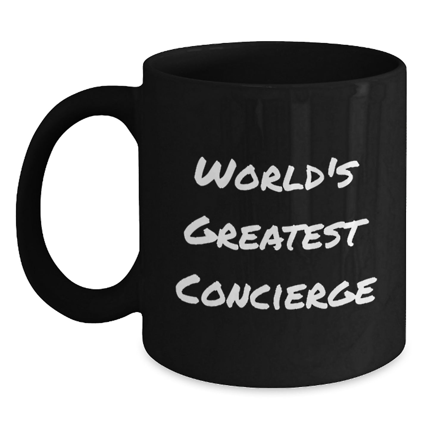 Funny Concierge Gifts for Men, Women, and Friends, World's Greatest Concierge Black Coffee Mug, Christmas Unique Gifts from Family - Main