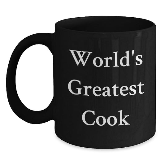 Funny World's Greatest Cook Black Coffee Mug Gifts for Dad from Family - Main