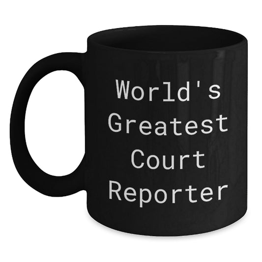 Funny Court Reporter Gifts from Friends Christmas Unique Mugs with 'World's Greatest Court Reporter' Quote for Court Reporter - Main