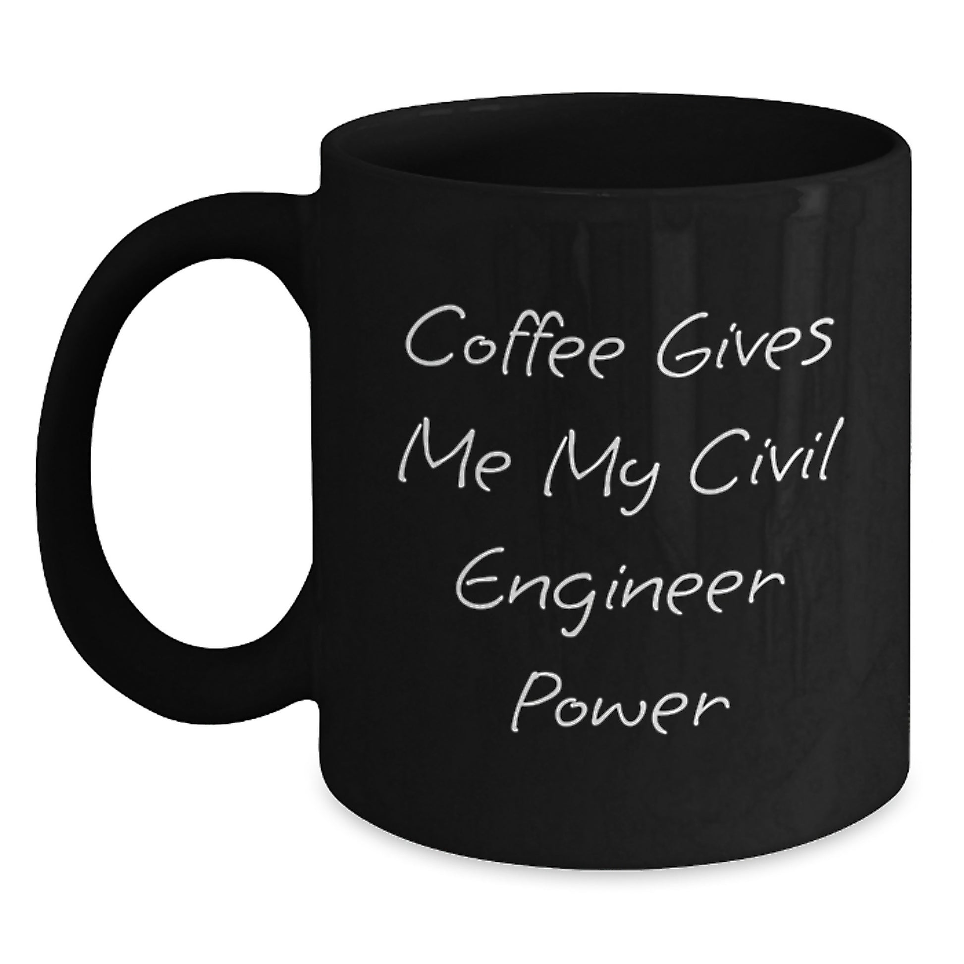 Funny Civil Engineer Gifts, Coffee Gives Me Power, Black Ceramic Mug for Graduation, Gifts for Civil Engineer Students, Men, Women, Friends, Coworkers - Main