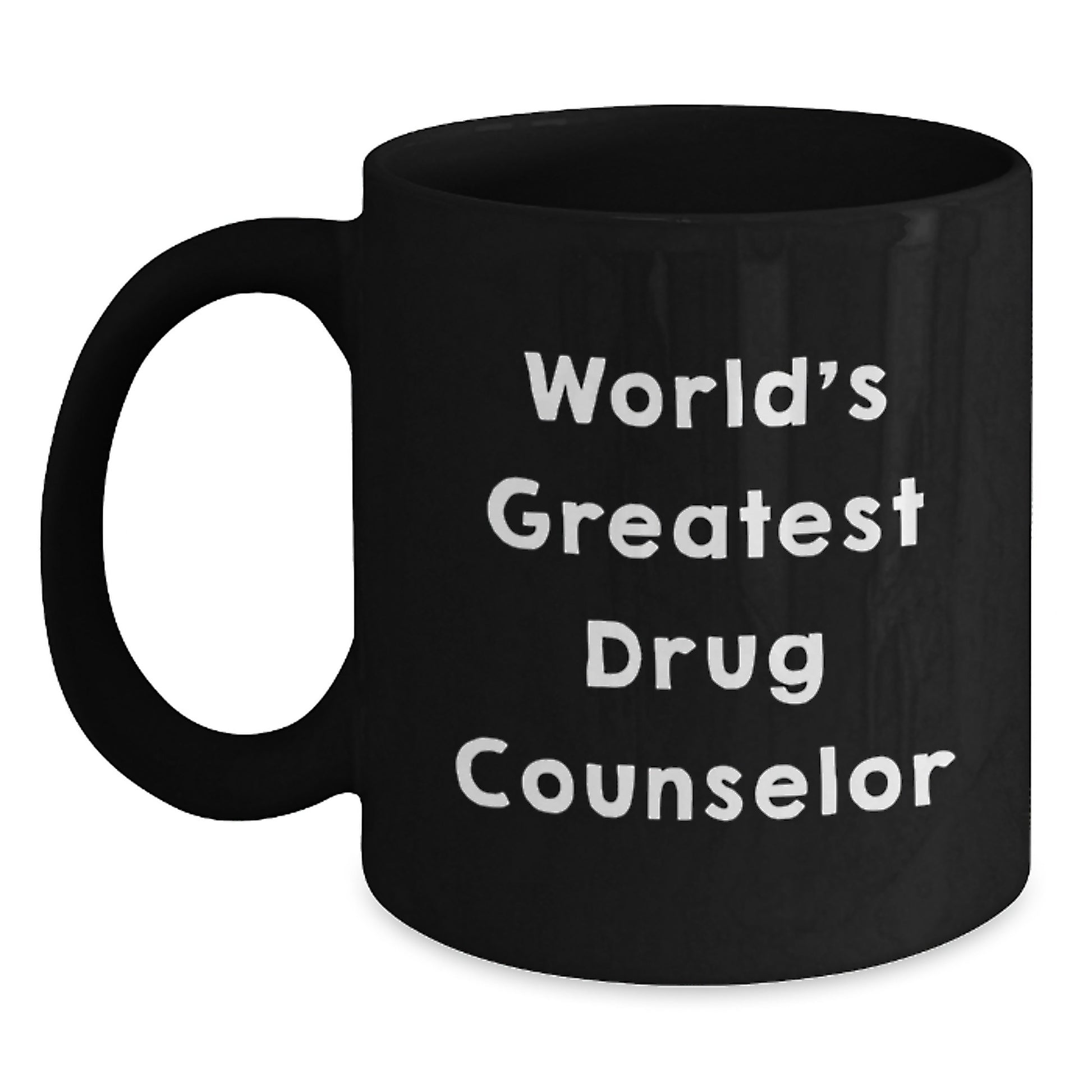 Funny World's Greatest Drug Counselor Gifts for Men from Friends, Birthday Unique Gifts for Women, Black Coffee Mug - Main