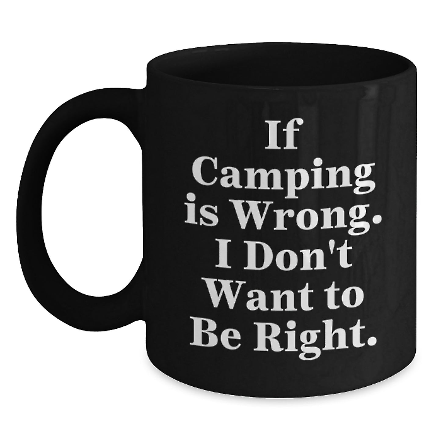 Camping Humor Gifts from Friends, Funny Black Coffee Mug for Camping Lovers, Camping Graduation Unique Gifts for Men and Women - Main
