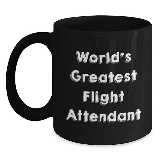 Funny Flight Attendant Black Coffee Mugs Gifts from Friends to Coworkers, Unique Valentine's Unique Gifts for Flight Attendant - Main