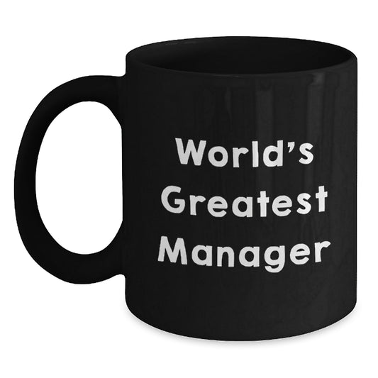 Funny World's Greatest Manager Gifts, Black Coffee Mug for Men, Father's Day Unique Gifts from Friends and Family - Main