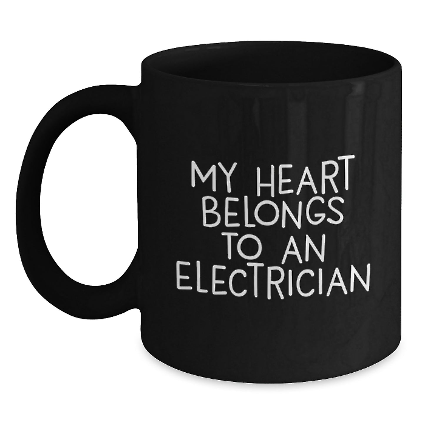 Funny Electrician Gifts from Men to Electrician Friends - 'My Heart Belongs To An Electrician' Christmas Unique Mugs for Electrician Lovers - Main
