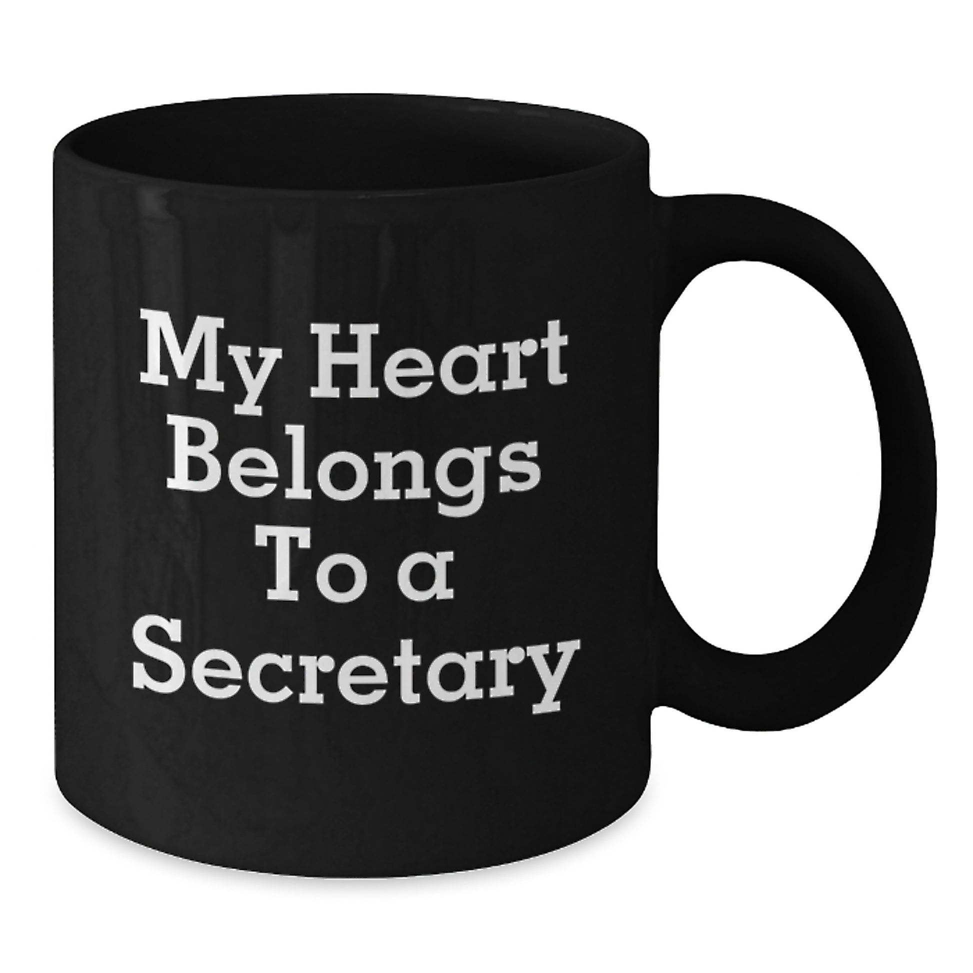 'My Heart Belongs To A Secretary' Funny Black Coffee Mug Gifts for Secretary from Coworkers, Perfect Birthday Unique Gifts for Women Secretary - Additional