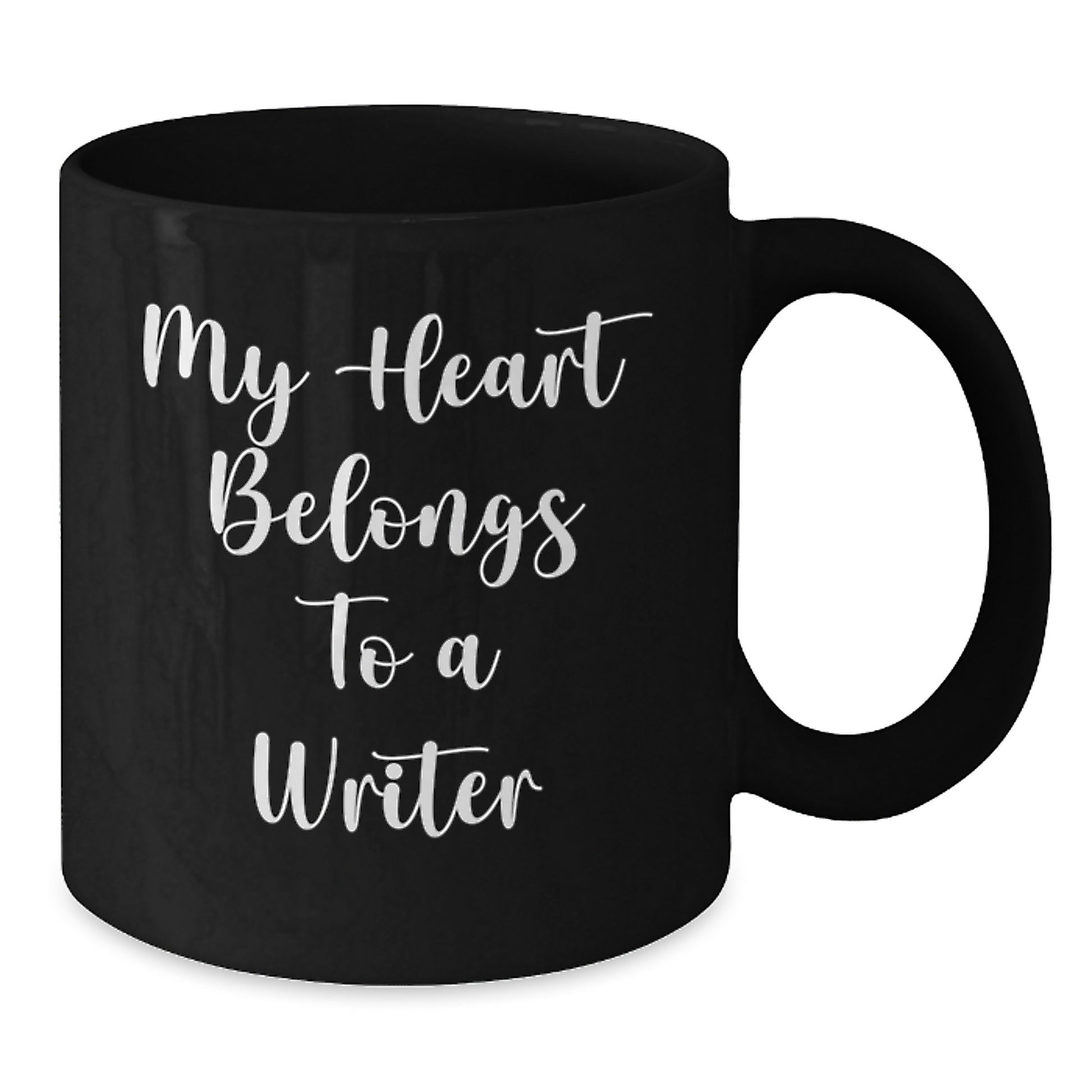 Funny Writer Gifts for Her, My Heart Belongs To A Writer Quote Black Coffee Mug, Unique Valentine's Unique Gifts from Women to Women - Additional